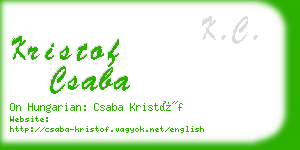 kristof csaba business card
